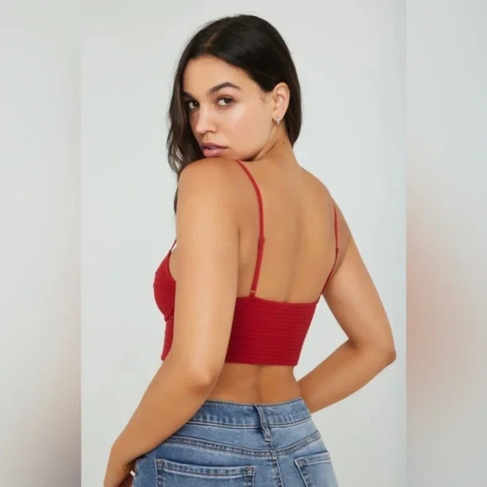 Garage Seamless Bustier Cami in Crimson Red